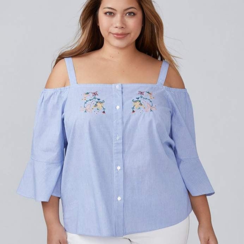 Lane bryant embroidered blouse